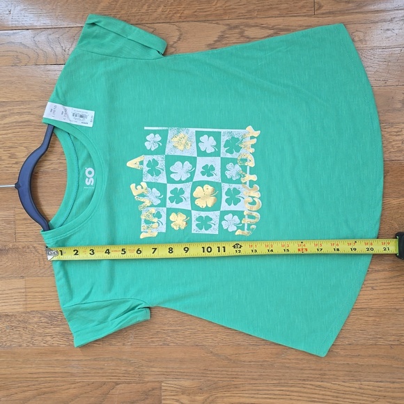 SO BRAND GIRL'S GREEN ST. PATRICKS DAY "HAVE A LUCKY DAY" TEE SIZE LARGE - Picture 9 of 9